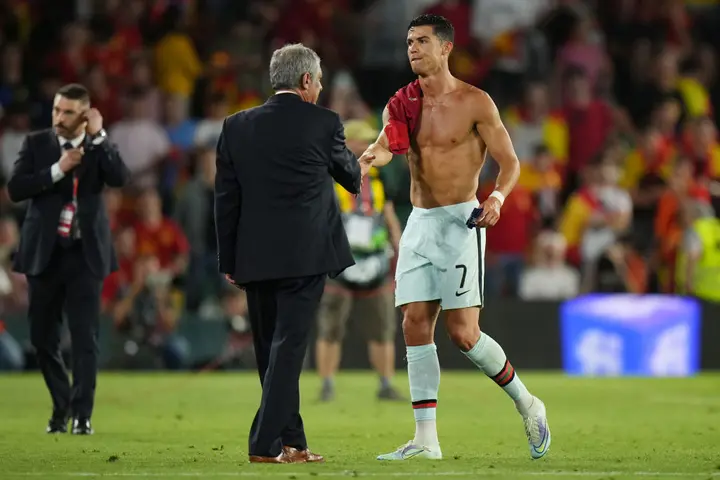 Ronaldo with coach Santos
