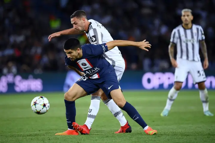 Carlos Soler (L) made his PSG debut off the bench against Juventus in the Champions League in midweek