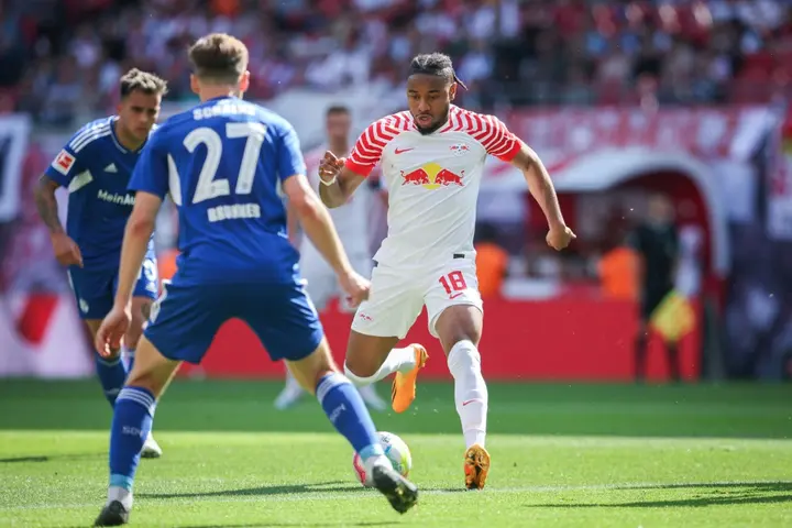 Leipzig forward Christopher Nkunku scored in the 2022 German Cup final, the side's first major silverware