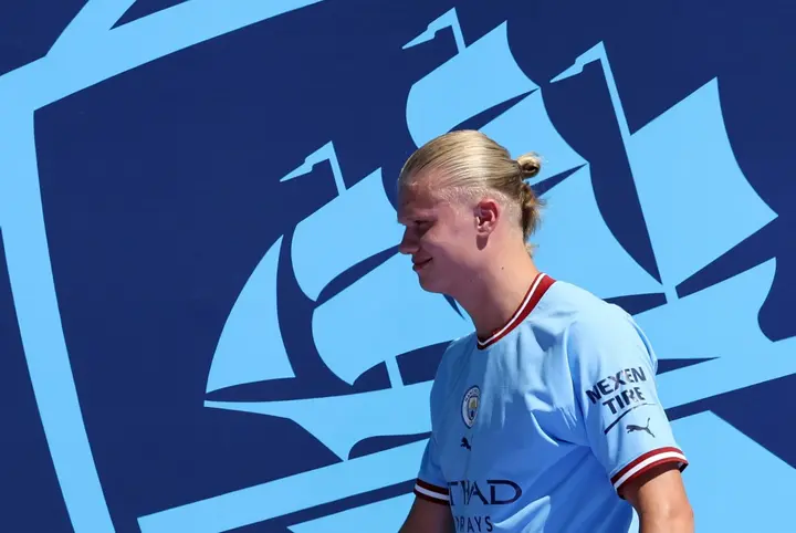 Out of his comfort zone: Erling Haaland is relishing the challenge of the Premier League at Manchester City