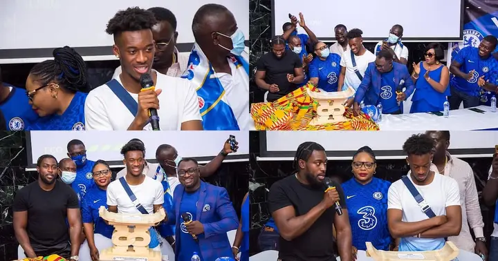 Callum Hudson Odoi: Chelsea Fans In Ghana Gift Winger Adinkra Stool; Video And Photos Drop