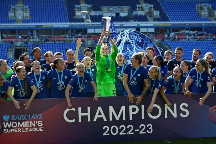 Chelsea were crowned WSL champions for the fourth consecutive season on Saturday