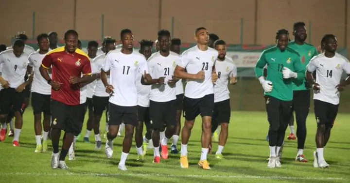 Team Ghana training ahead of Comoros game. SOURCE: Twitter/ @GhanaBlackstars