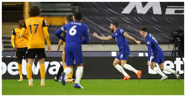 Wolves 1-1 Chelsea: Giroud scores again but Chelsea lose more ground in title race
