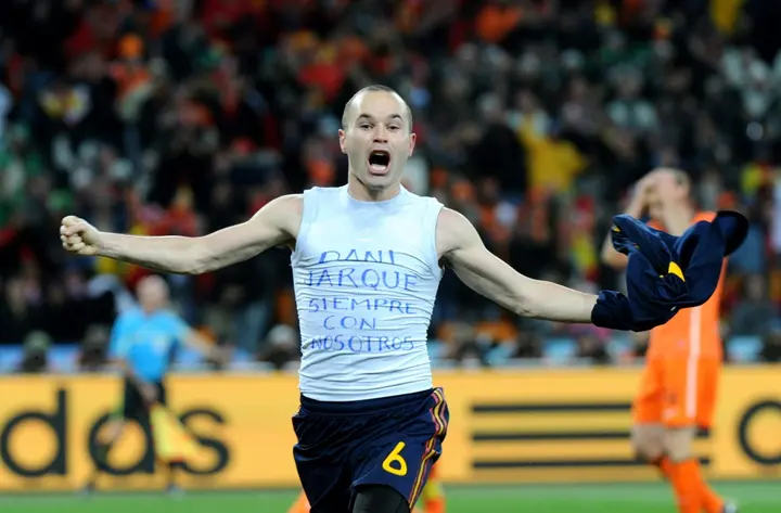 Andres Iniesta scored the goal that won Spain the World Cup in the 2010 final against Holland