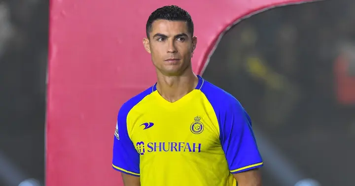 Cristiano Ronaldo being unveiled for Al-Nassr.