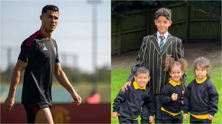 Cristiano Ronaldo’s Kids Start New School As Shown in Cute Picture After His Man Utd Transfer