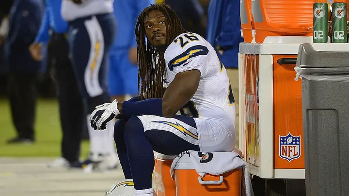 NFL player with blonde dreads