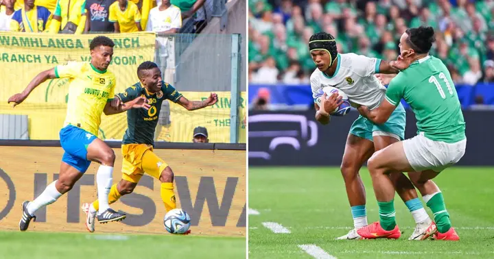 Mamelodi Sundowns and Kaizer Chiefs in action while the Springboks take on Ireland.