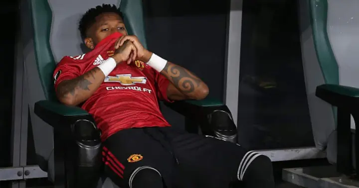 Fred of Manchester United shows his disappointment after the UEFA Europa League Final between Villarreal CF and Manchester United at Gdansk Arena. (Photo by Matthew Peters/Manchester United via Getty Images)