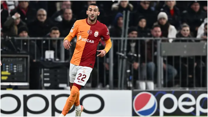 Hakim Ziyech in action during the UEFA Champions League match between FC Bayern Munchen and Galatasaray A.S. at Allianz Arena. Photo by Sebastian Frej.