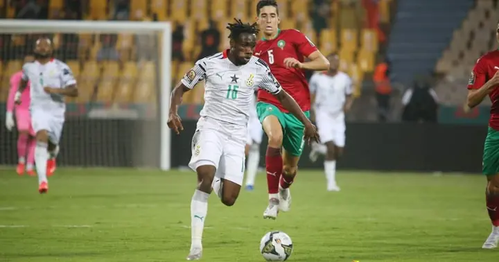 Genk forward Joseph Painstil in action for Ghana against Morocco at AFCON. SOURCE: Twitter/ @GhanaBlackstars