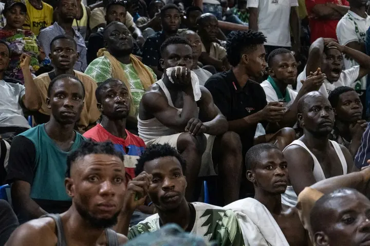 Nigeria fans in Lagos react after Ivory Coast win the Africa Cup of Nations