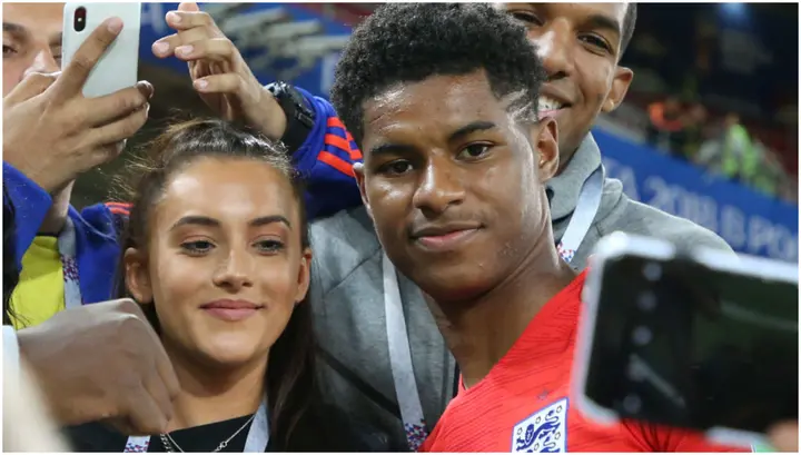 Marcus Rashford and Lucia Loi joins his family following the 2018 FIFA World Cup at Spartak Stadium. Photo by Jean Catuffe.