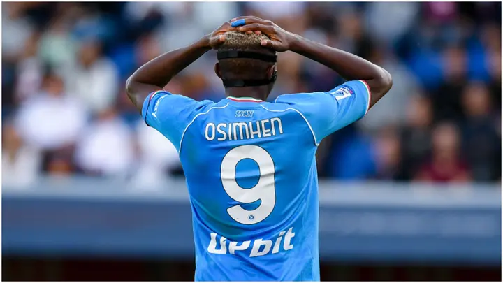 Victor Osimhen looks dejected during the Serie A  match between Bologna FC and SSC Napoli at Stadio Renato Dall'Ara. Photo by Giuseppe Maffia.