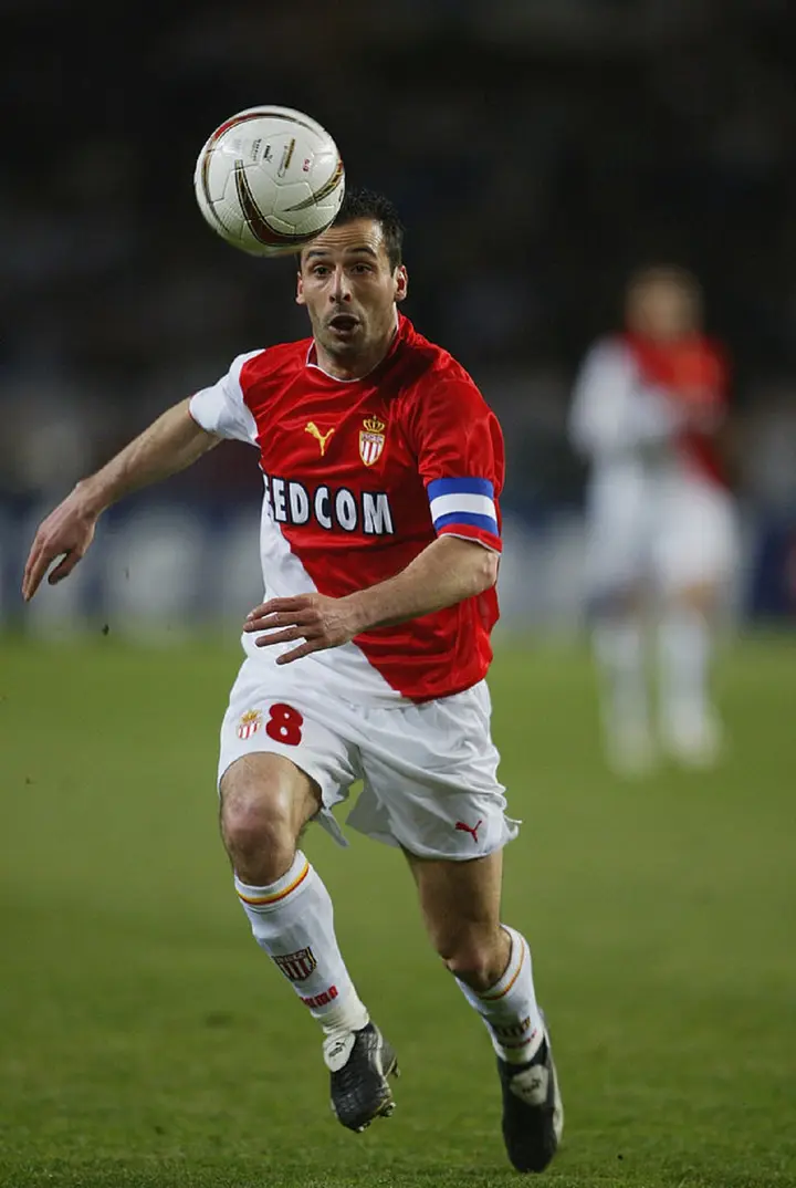 What was Ludovic Giuly's number at AS Monaco?