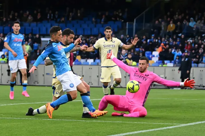 Napoli failed to get past Verona keeper Lorenzo Montipo