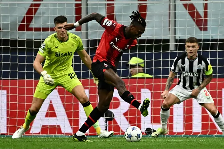 Rafael Leao missed Milan's best chance of a frustrating goalless draw with Newcastle